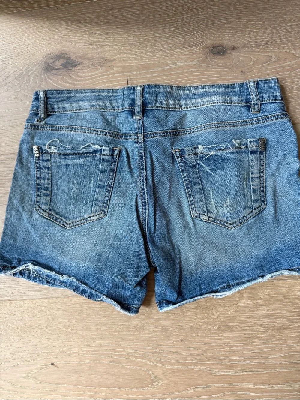 Women's Distressed Denim Shorts - Blue